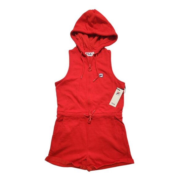 Fila Emerson Hooded Romper Red Size XS - Picture 2 of 13